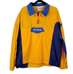 Columbia Yellow Blue Pull Golden Rams Vibes Y2K Outdoor Activewear Pullover L